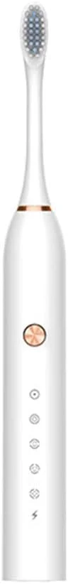 مسواک برقی سونیک با 5 حالت و تایمر 2 دقیقه ای داخلی، مسواک قابل شارژ USB با 2 سری قابل تعویض، مسواک قابل حمل برای خانه یا مسافرت، سفید