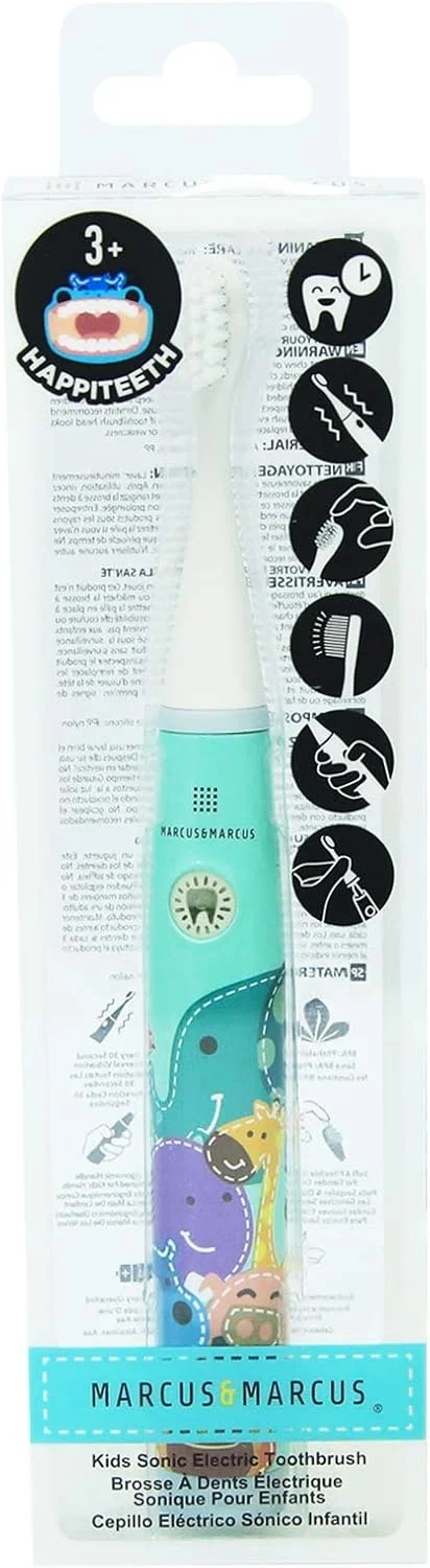 مسواک برقی سونیک کودکان مارکوس و مارکوس | برس های نایلونی نرم | تایمر 2 دقیقه ای | با باتری AAA کار می کند | فاقد BPA | سن 3+ | (صورتی)