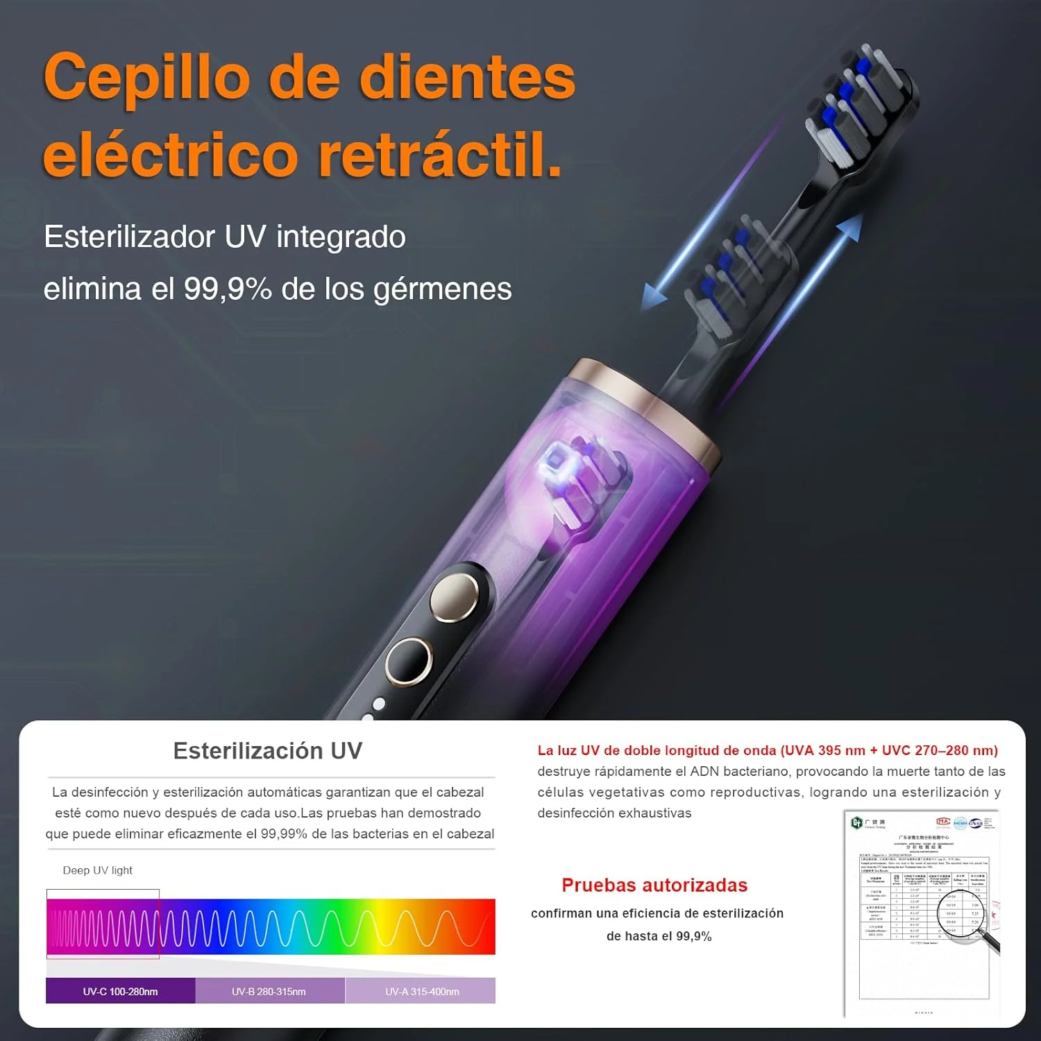 مسواک برقی، برس گرافن، 3 حالت تمیز کردن، شارژ سریع 2 ساعته، 3 سر برس (مشکی، سر برس گرافن)