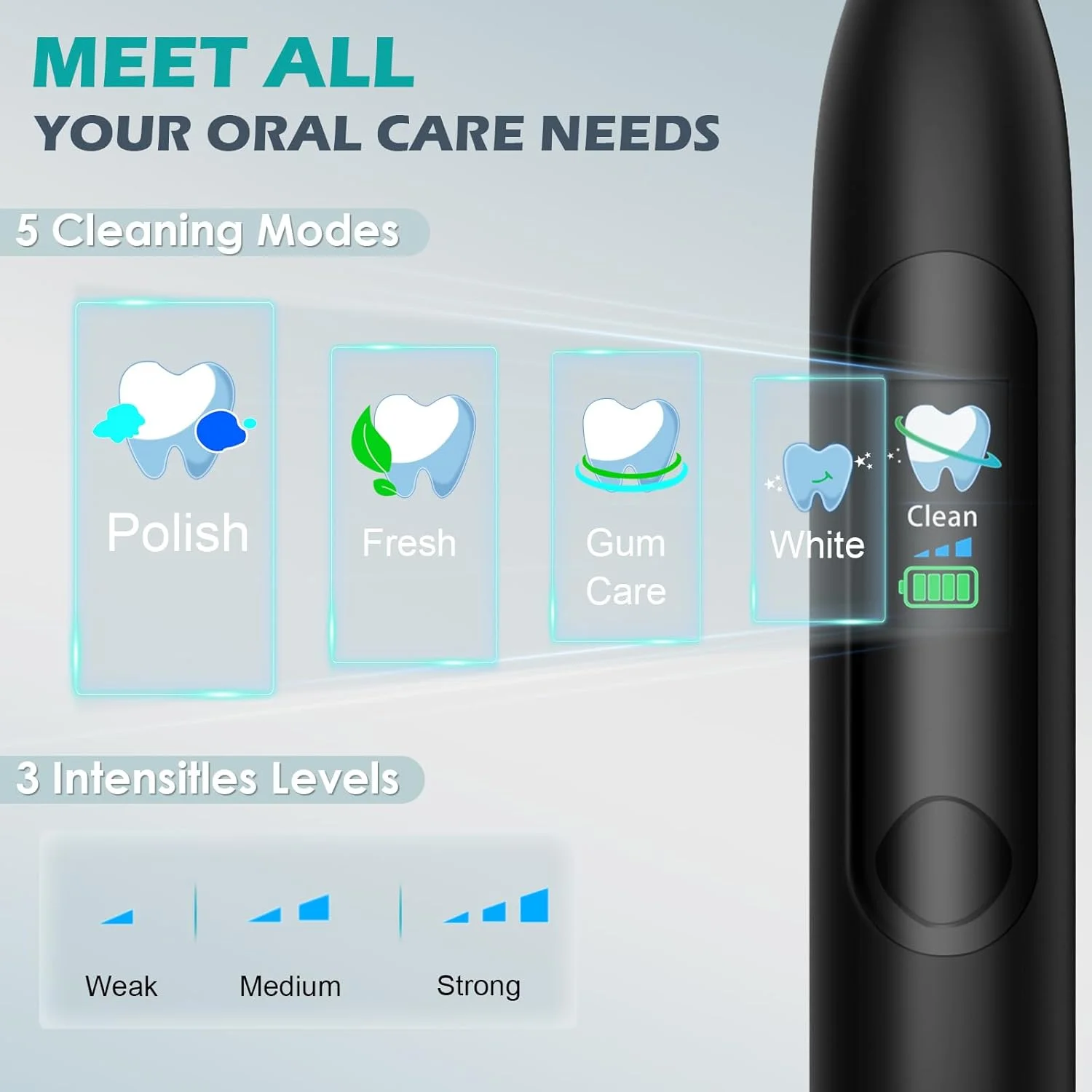 مسواک برقی بزرگسالان - 90 روز عمر باتری، مسواک های صوتی قابل شارژ با سنسور فشار، مسواک برقی هوشمند مسافرتی با جعبه، 5 حالت تمیز کردن و 3 تنظیمات شدت مسواک برقی بزرگسالان - 90 روز عمر باتری، مسواک های صوتی قابل شارژ با سنسور فشار، مسواک برقی هوشمند مسافرتی با جعبه، 5 حالت تمیز کردن و 3 تنظیمات شدت