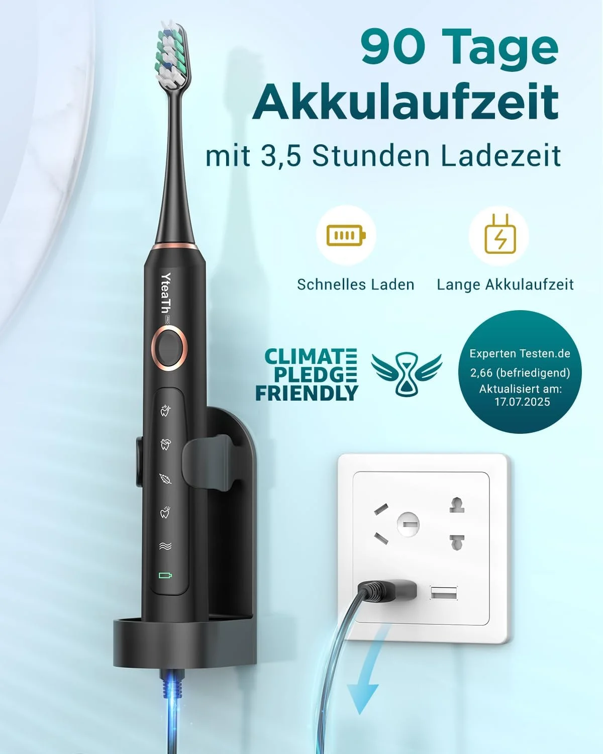 Electric Toothbrush for Adults and Children - Sonic Toothbrush, Electric Toothbrush with 8 Brush Heads, 90 Days Battery Life, 5 Modes, 50000VPM, Travel Case, Timer (Black) Electric Toothbrush for Adults and Children - Sonic Toothbrush, Electric Toothbrush with 8 Brush Heads, 90 Days Battery Life, 5 Modes, 50000VPM, Travel Case, Timer (Black)