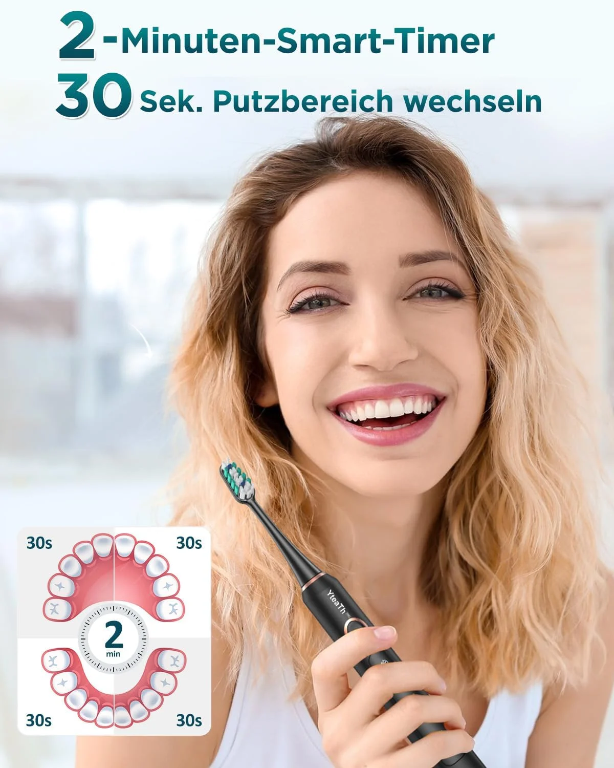 Electric Toothbrush for Adults and Children - Sonic Toothbrush, Electric Toothbrush with 8 Brush Heads, 90 Days Battery Life, 5 Modes, 50000VPM, Travel Case, Timer (Black) Electric Toothbrush for Adults and Children - Sonic Toothbrush, Electric Toothbrush with 8 Brush Heads, 90 Days Battery Life, 5 Modes, 50000VPM, Travel Case, Timer (Black)