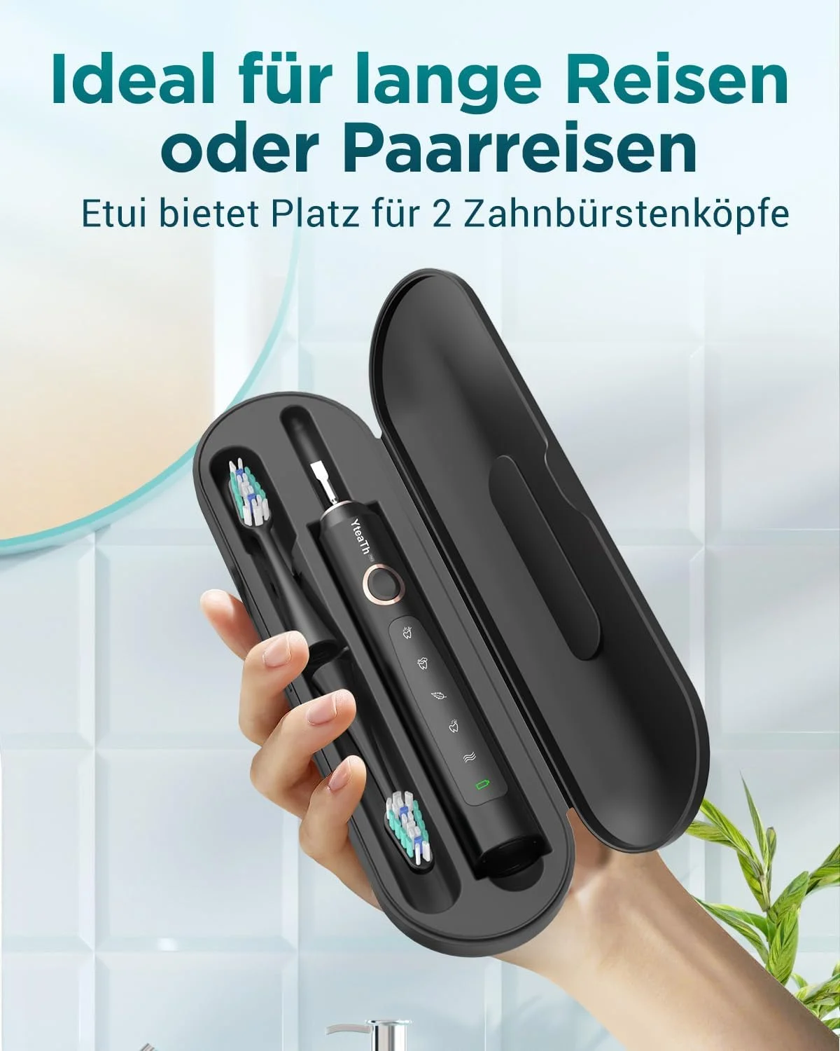 Electric Toothbrush for Adults and Children - Sonic Toothbrush, Electric Toothbrush with 8 Brush Heads, 90 Days Battery Life, 5 Modes, 50000VPM, Travel Case, Timer (Black) Electric Toothbrush for Adults and Children - Sonic Toothbrush, Electric Toothbrush with 8 Brush Heads, 90 Days Battery Life, 5 Modes, 50000VPM, Travel Case, Timer (Black)