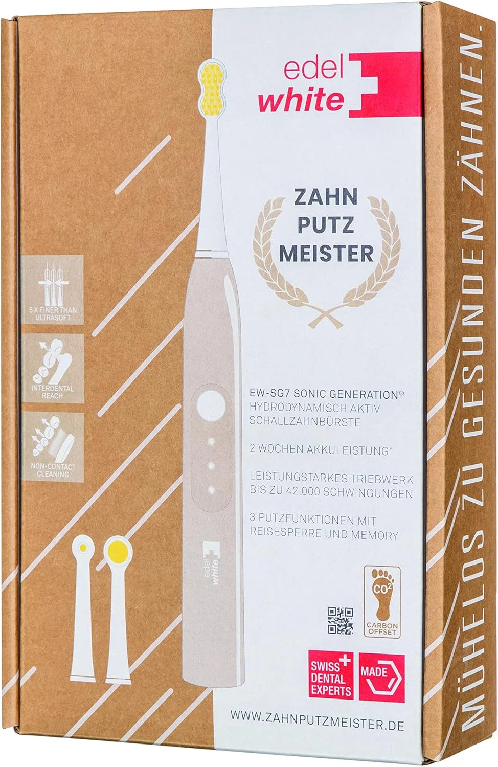 مسواک سونیک فعال هیدرودینامیک edelwhite Zahnputzmeister.com با 3 عملکرد پاک کننده، قفل مسافرتی و حافظه در بسته بندی سازگار با محیط زیست مسواک سونیک فعال هیدرودینامیک edelwhite Zahnputzmeister.com با 3 عملکرد پاک کننده، قفل مسافرتی و حافظه در بسته بندی سازگار با محیط زیست