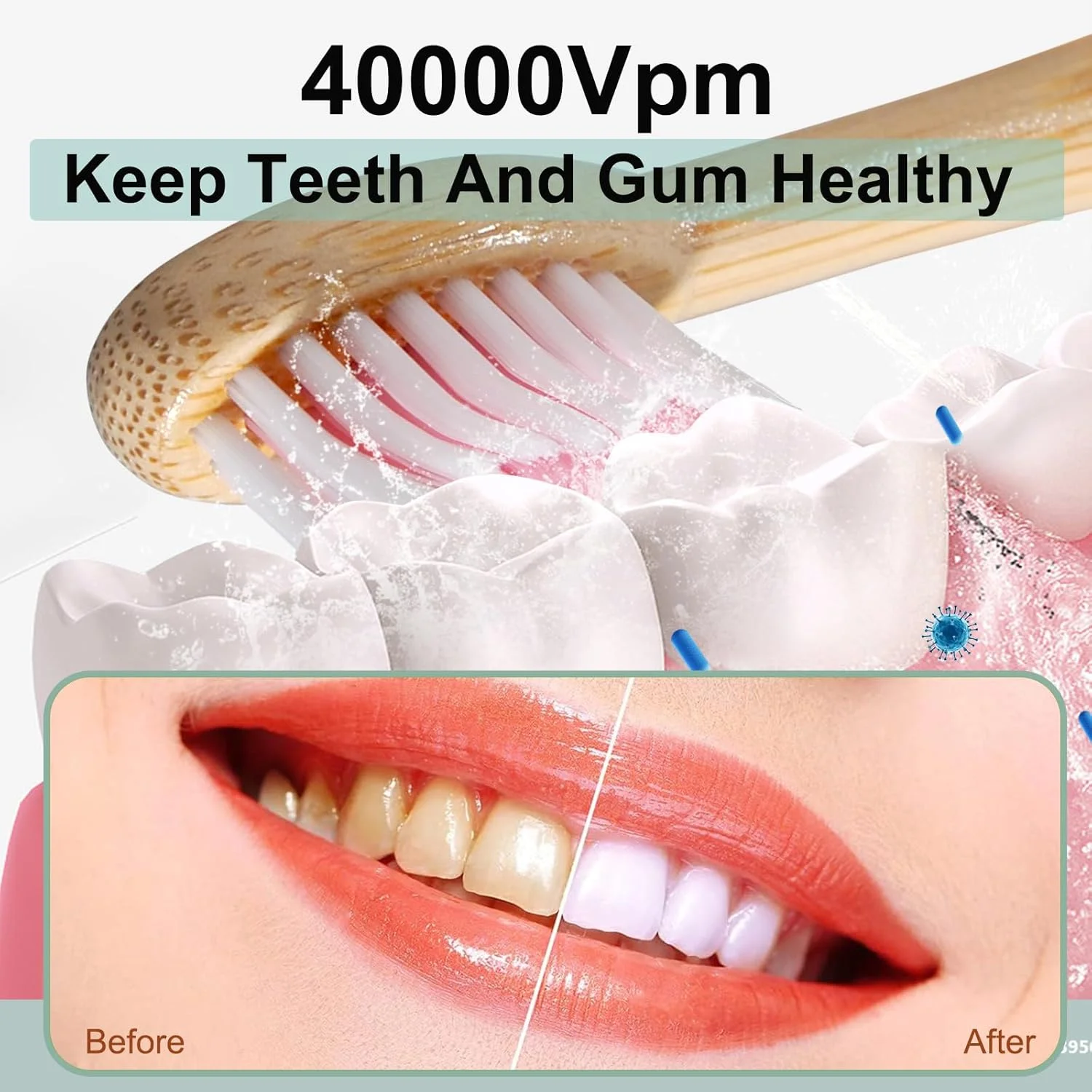 مسواک برقی بامبو برای بزرگسالان - طراحی سر مسواک بامبو با موهای نرم - 5 حالت تمیز کردن قابل تنظیم - فناوری ضد آب IPX7 ارتقا یافته برای بزرگسالان مسواک برقی بامبو برای بزرگسالان - طراحی سر مسواک بامبو با موهای نرم - 5 حالت تمیز کردن قابل تنظیم - فناوری ضد آب IPX7 ارتقا یافته برای بزرگسالان