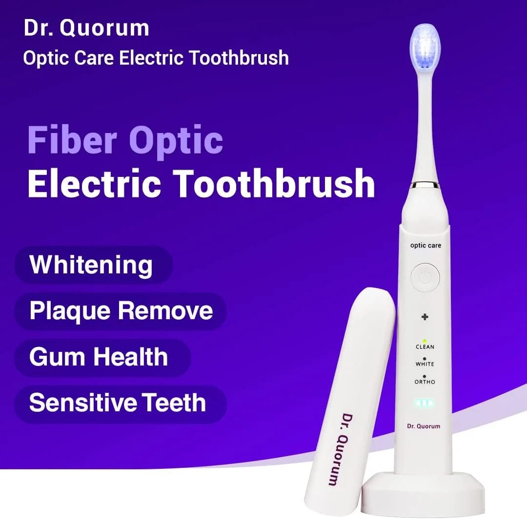 مسواک برقی LED دکتر کوروم، مسواک صوتی LED فیبر نوری، نور LED فوق العاده سفید کننده، برس های فیبر نوری، تمیز کننده صوتی ظریف، 3 حالت مسواک برقی LED دکتر کوروم، مسواک صوتی LED فیبر نوری، نور LED فوق العاده سفید کننده، برس های فیبر نوری، تمیز کننده صوتی ظریف، 3 حالت