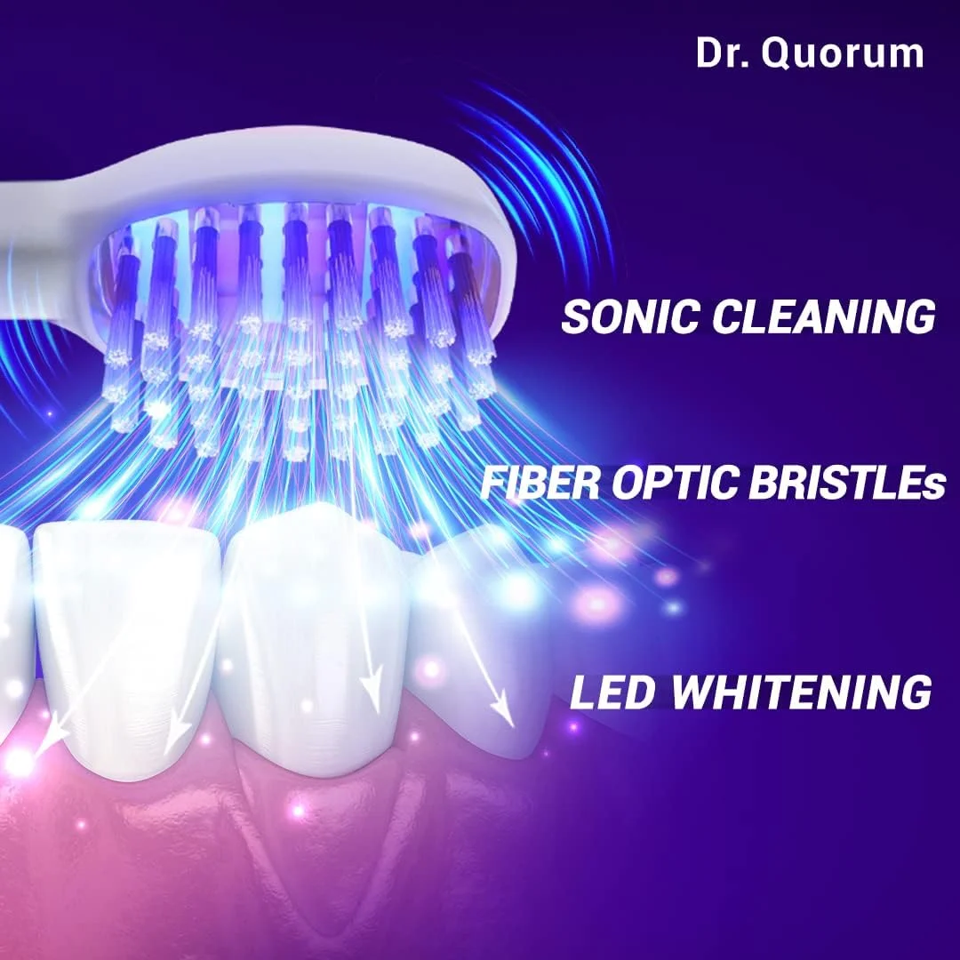مسواک برقی LED دکتر کوروم، مسواک صوتی LED فیبر نوری، نور LED فوق العاده سفید کننده، برس های فیبر نوری، تمیز کننده صوتی ظریف، 3 حالت مسواک برقی LED دکتر کوروم، مسواک صوتی LED فیبر نوری، نور LED فوق العاده سفید کننده، برس های فیبر نوری، تمیز کننده صوتی ظریف، 3 حالت