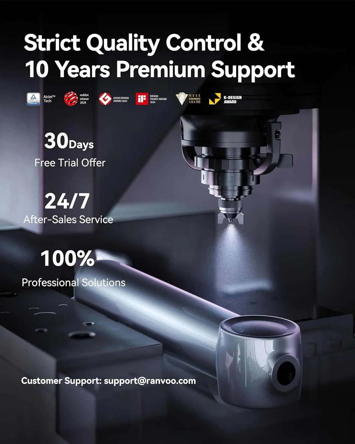 مسواک برقی صوتی RANVOO AirJet II [جت کلین ارتقا یافته]، حذف 100% پلاک، سفید، مناسب بزرگسالان، محافظت از لثه، تمیز کننده دندان های ارتودنسی، قابل شارژ، به همراه 3 سری برس حرفه ای، خاکستری