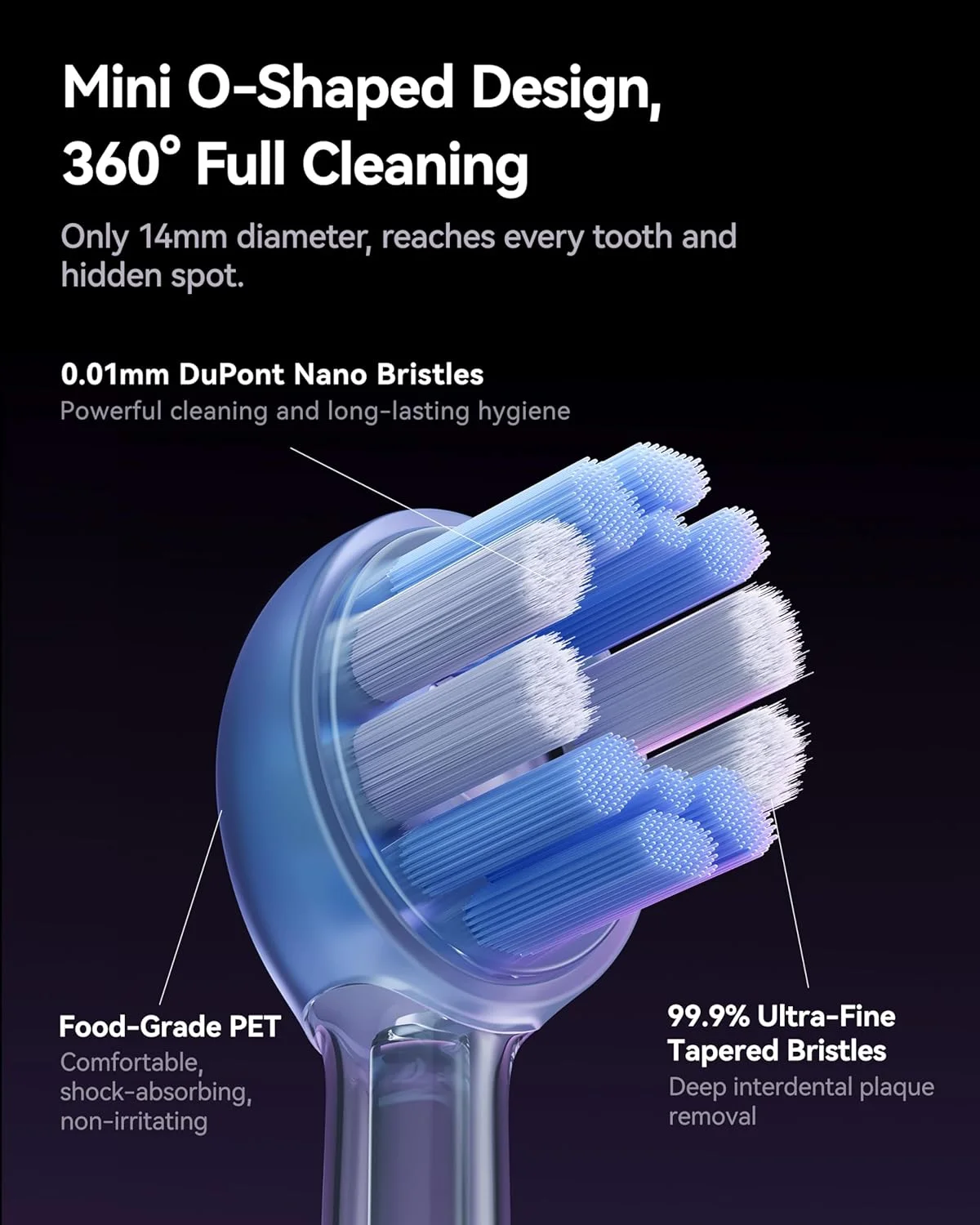 مسواک برقی صوتی RANVOO AirJet II [جت کلین ارتقا یافته]، حذف 100% پلاک، سفید، مناسب بزرگسالان، محافظت از لثه، تمیز کننده دندان های ارتودنسی، قابل شارژ، به همراه 3 سری برس حرفه ای، خاکستری