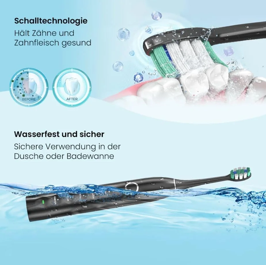 مسواک برقی صوتی Denta-M، ۴۰۰۰۰ پالس در دقیقه، ۵ حالت، تایمر هوشمند، IPX7، شامل ۲ برس و کابل USB، تمیز کردن عمیق و مراقبت از لثه مسواک برقی صوتی Denta-M، ۴۰۰۰۰ پالس در دقیقه، ۵ حالت، تایمر هوشمند، IPX7، شامل ۲ برس و کابل USB، تمیز کردن عمیق و مراقبت از لثه