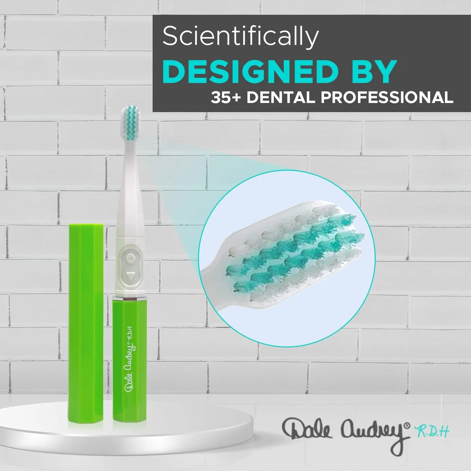 مسواک سونیک سریع Dale Audrey، با باتری کار می کند، سبک وزن (سبز) مسواک سونیک سریع Dale Audrey، با باتری کار می کند، سبک وزن (سبز)