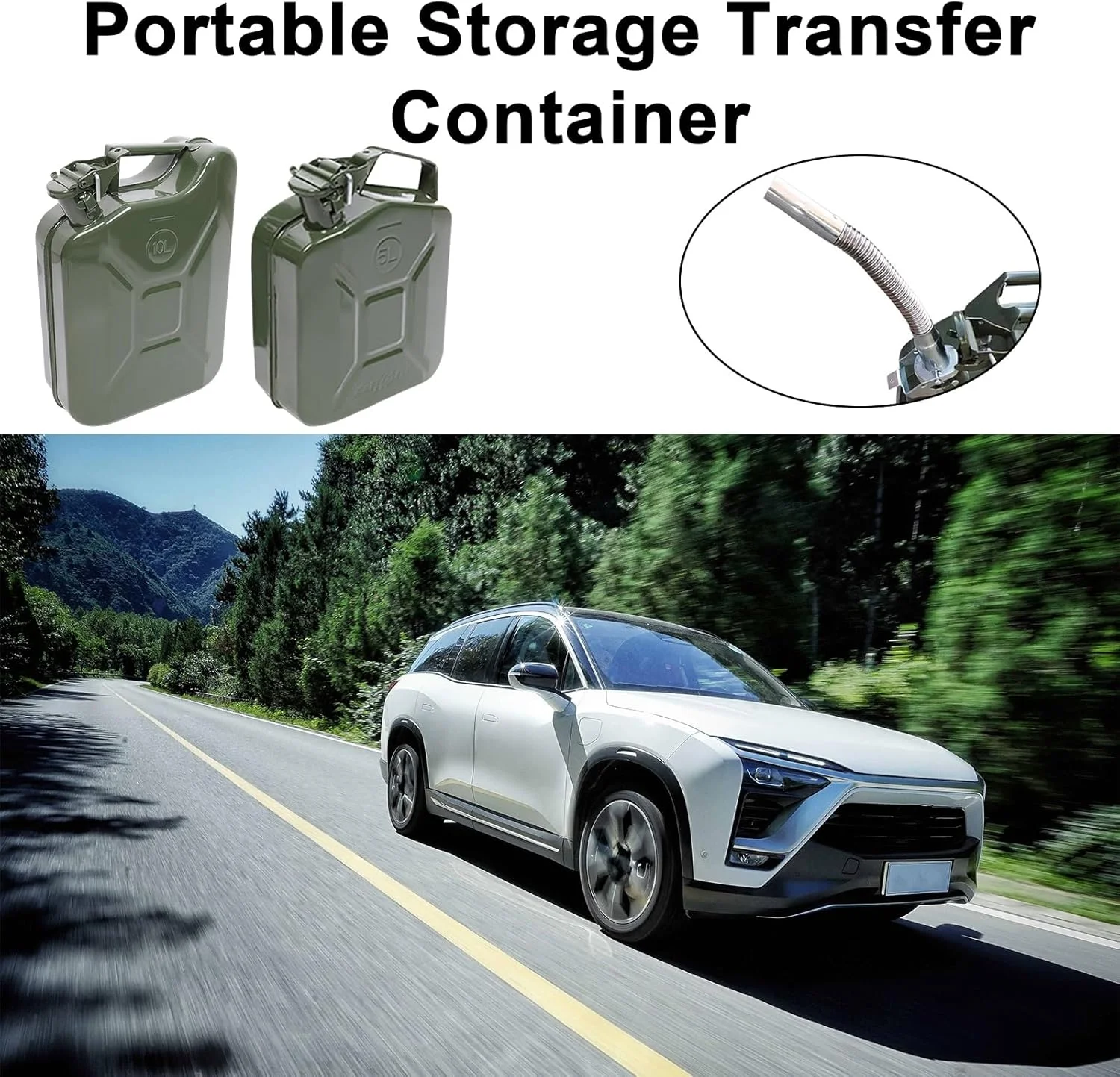 مخزن انتقال سوخت gihusrzx با ظرفیت 5/10 لیتر، مخزن ذخیره سازی قابل حمل با سیستم خروجی انعطاف پذیر، مخزن انتقال روغن بزرگ، ضد نشت و با مهر و موم مناسب مخزن انتقال سوخت gihusrzx با ظرفیت 5/10 لیتر، مخزن ذخیره سازی قابل حمل با سیستم خروجی انعطاف پذیر، مخزن انتقال روغن بزرگ، ضد نشت و با مهر و موم مناسب