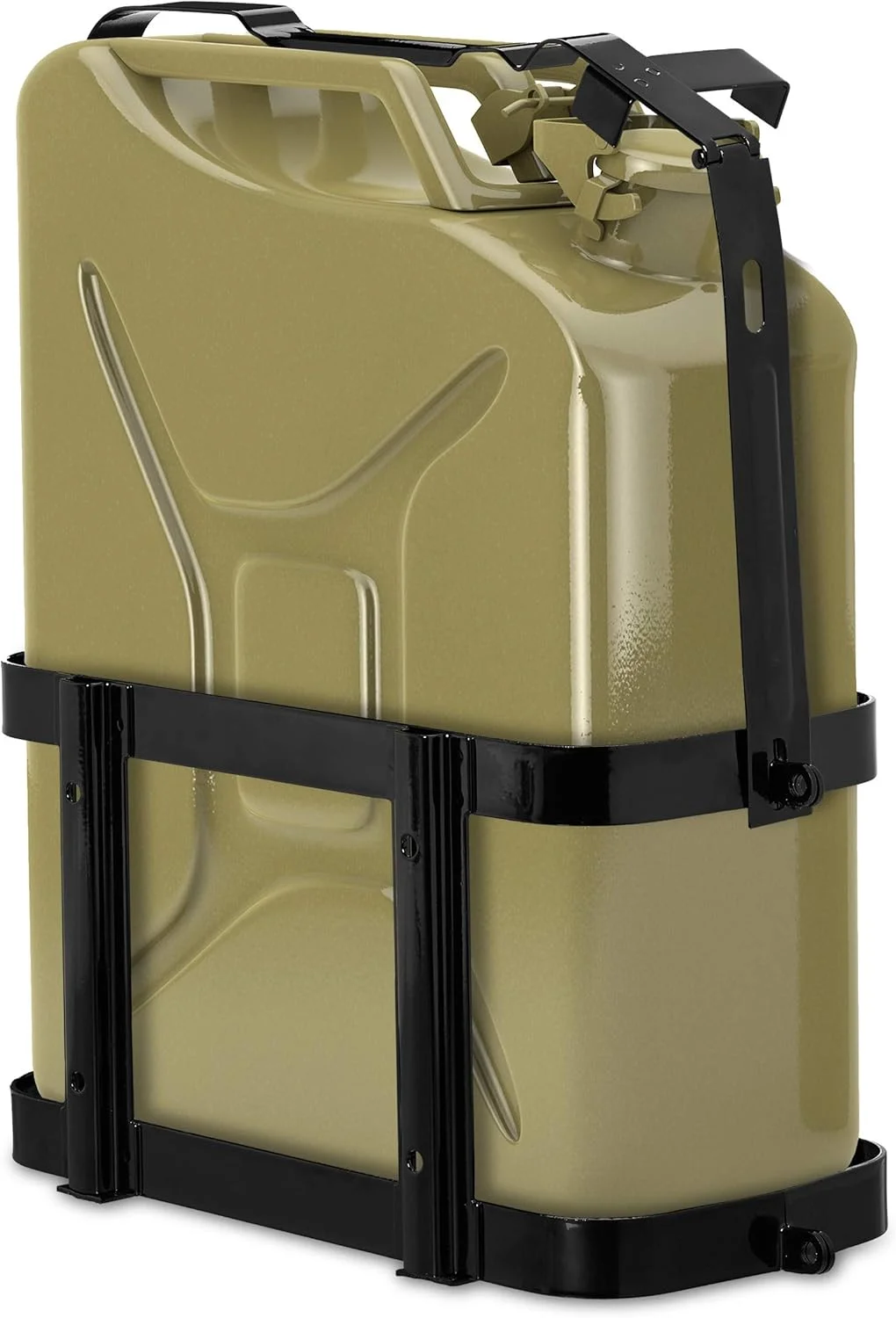 نگهدارنده گالن سوخت Relaxdays Jerry Can، مناسب خودرو و کامیون، برای گالن های 10 و 20 لیتری، قفس فلزی قفل شونده، بنزین و گازوئیل، مشکی