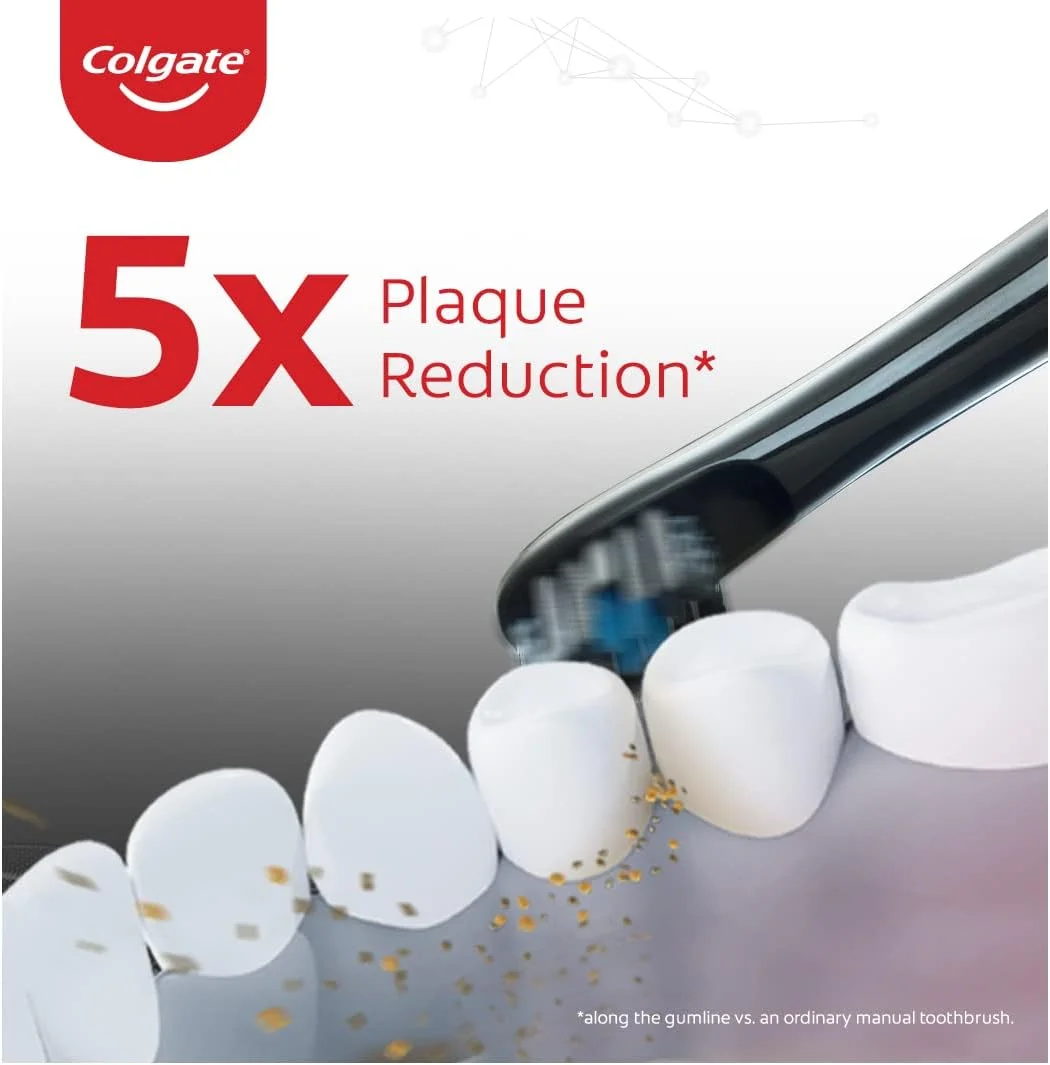 مسواک برقی باتری خور زغالی کلگیت Proclinical 150، مسواک برقی با برس نرم و ضربات قوی، 5 برابر پاکسازی بیشتر پلاک نسبت به مسواک دستی (دارای سر برس قابل تعویض، باتری)