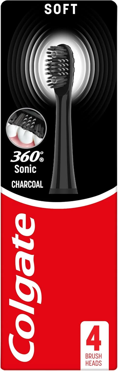 مسواک برقی باتری خور زغالی Colgate 360 Sonic - کمک به از بین بردن لکه های سطحی - برس های باریک - مسواک باتری خور