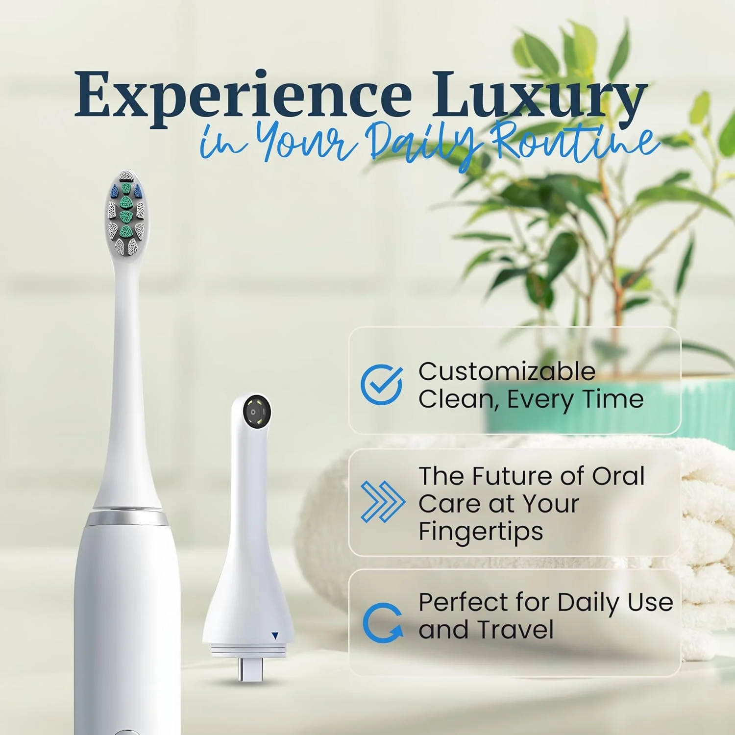 Clarimond White Ultimate Edition Advanced Deep Clean Electric Toothbrush with HD Camera, Type-C Charging, IPX7 Waterproof, Long Battery Life, Smart Timer, Multiple Modes, 3 Dupont Brush Heads Clarimond White Ultimate Edition Advanced Deep Clean Electric Toothbrush with HD Camera, Type-C Charging, IPX7 Waterproof, Long Battery Life, Smart Timer, Multiple Modes, 3 Dupont Brush Heads
