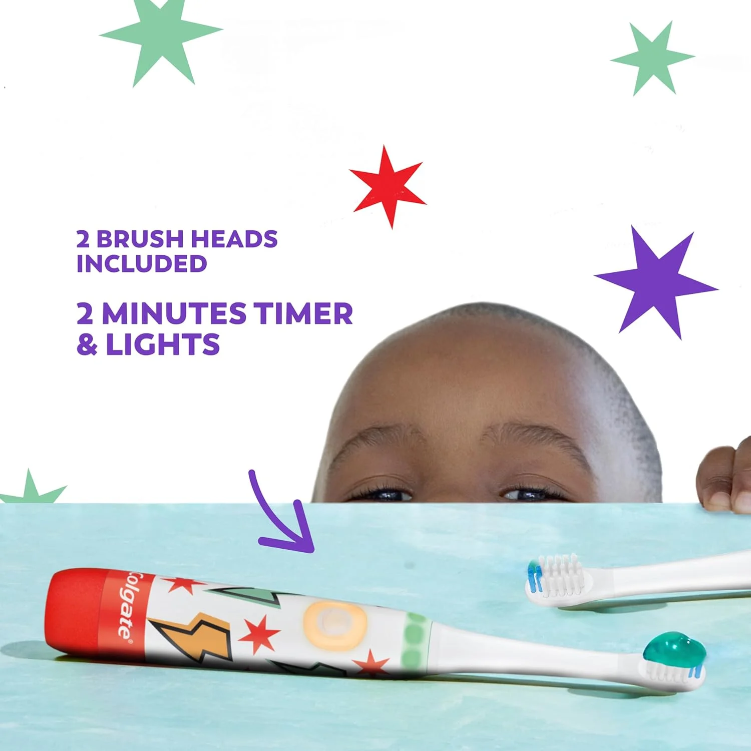 Colgate Advanced Cavity Fighter Kids Battery Toothbrush, Includes AA Battery and Extra Toothbrush Head, Features Built-in Timer and 2 Brushing Modes, for Children Ages 6 and Up Colgate Advanced Cavity Fighter Kids Battery Toothbrush, Includes AA Battery and Extra Toothbrush Head, Features Built-in Timer and 2 Brushing Modes, for Children Ages 6 and Up