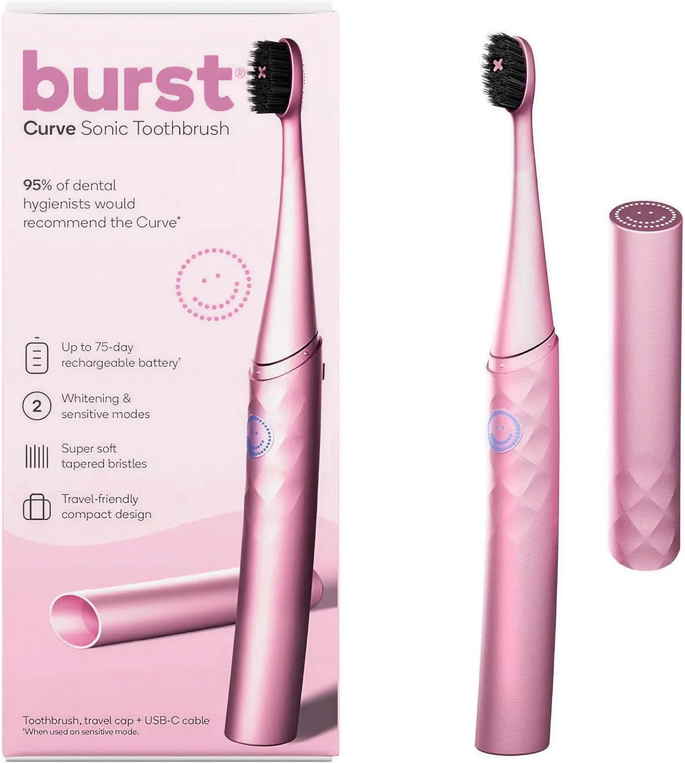 مسواک برست نوا (2 عددی/صورتی و سبز) | سفید کننده دندان با قدرت صوت | برس های فوق العاده نرم | 18000 VPM | تایمر 2 دقیقه ای | دسته آلومینیومی | سر برس قابل تعویض | اندازه جمع و جور | باتری AAA