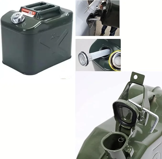 10L/15L/20L Metal Fuel Can with Flexible Spout, Leak-Proof Gasoline Storage Container for Outdoor and Emergency Use (10L)