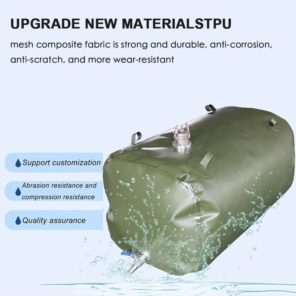 کیسه روغن تاشو با ظرفیت بزرگ، مخزن بنزین، درام روغن قابل حمل، مخزن بزرگ ذخیره سوخت در فضای باز، کیسه ذخیره بنزین نرم TPU، کیسه گازوئیل، 1000 لیتر