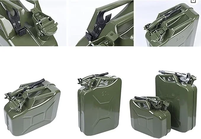10L/15L/20L Metal Fuel Can with Flexible Spout, Leak-Proof Gasoline Storage Container for Outdoor and Emergency Use (10L)