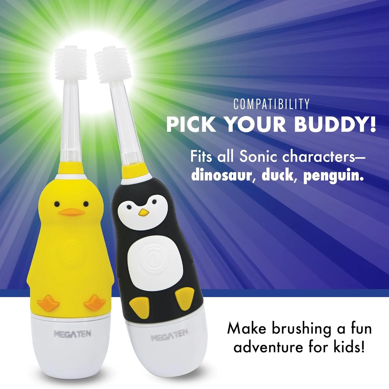 سری یدک مسواک سونیک کودکانه بریلیانت کیدز، 2 عددی