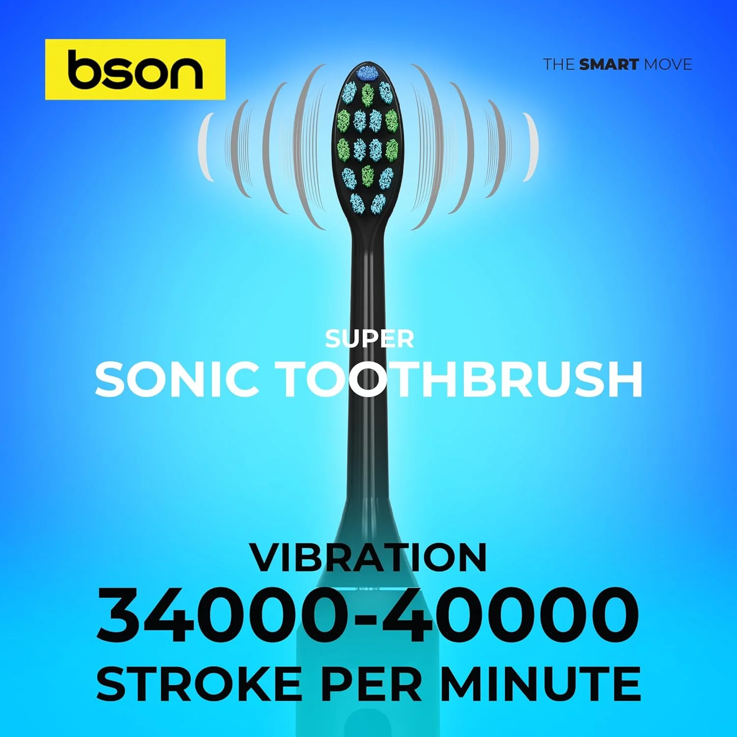 مسواک برقی سونیک بزرگسال Bson - سفید کنندگی 9 برابر بهتر، باتری 30 روزه، 40000 دور در دقیقه، ضد آب IPX7، حالت های تمیز کردن چندگانه، حذف عمیق پلاک، قابل شارژ USB مسواک برقی سونیک بزرگسال Bson - سفید کنندگی 9 برابر بهتر، باتری 30 روزه، 40000 دور در دقیقه، ضد آب IPX7، حالت های تمیز کردن چندگانه، حذف عمیق پلاک، قابل شارژ USB