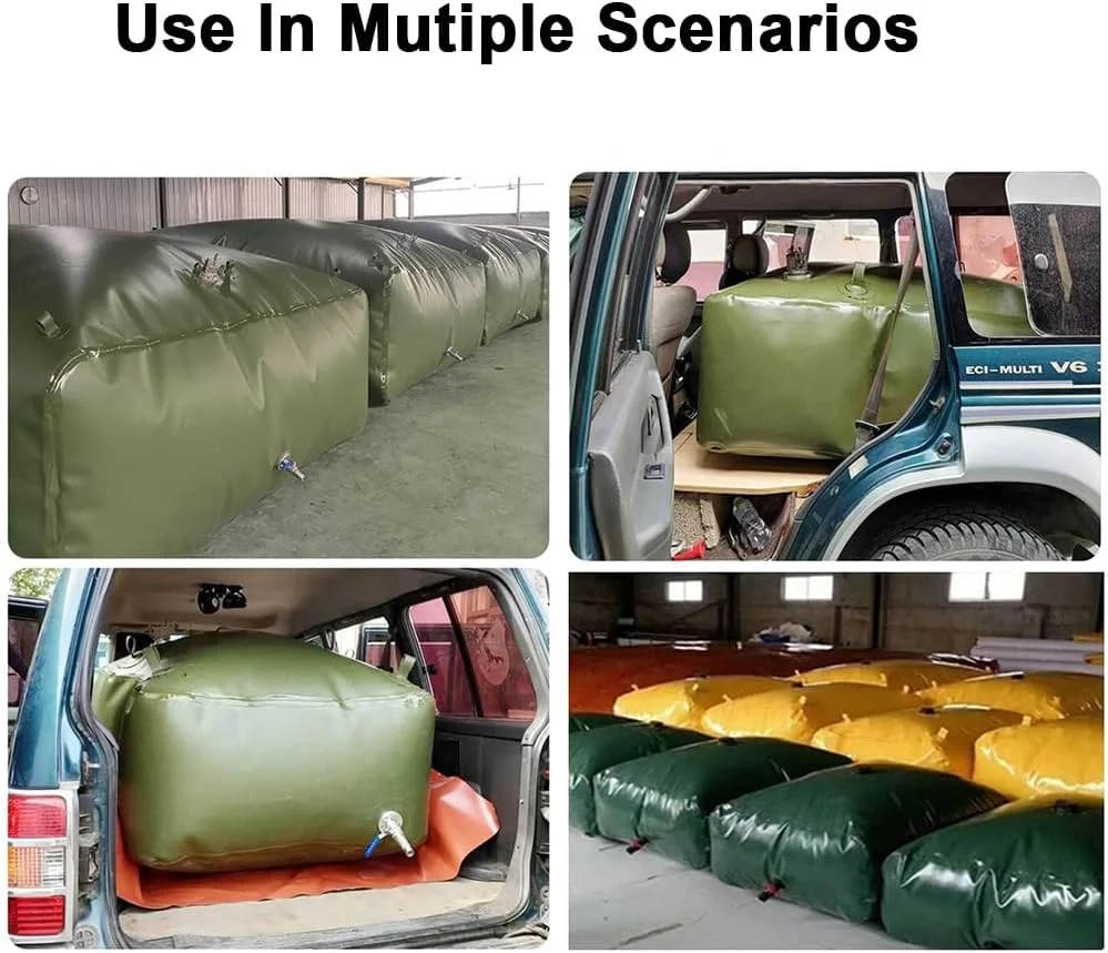 کیسه روغن تاشو با ظرفیت بزرگ، مخزن بنزین، درام روغن قابل حمل، مخزن بزرگ ذخیره سوخت در فضای باز، کیسه ذخیره بنزین نرم TPU، کیسه گازوئیل، 1000 لیتر