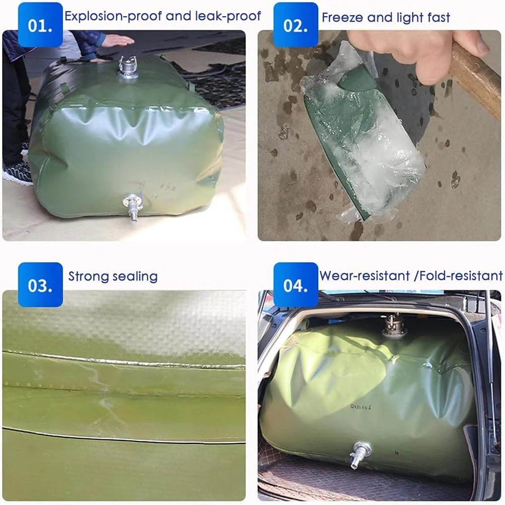 کیسه روغن تاشو با ظرفیت بزرگ، مخزن بنزین، درام روغن قابل حمل، مخزن بزرگ ذخیره سوخت در فضای باز، کیسه ذخیره بنزین نرم TPU، کیسه گازوئیل، 1000 لیتر