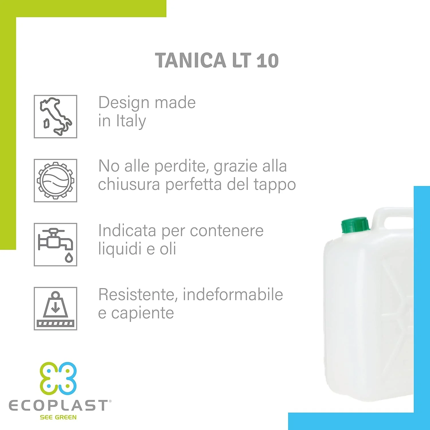 Ecoplast Canister Plastic Barrel Neutral 10 Litres Ecoplast Canister Plastic Barrel Neutral 10 Litres