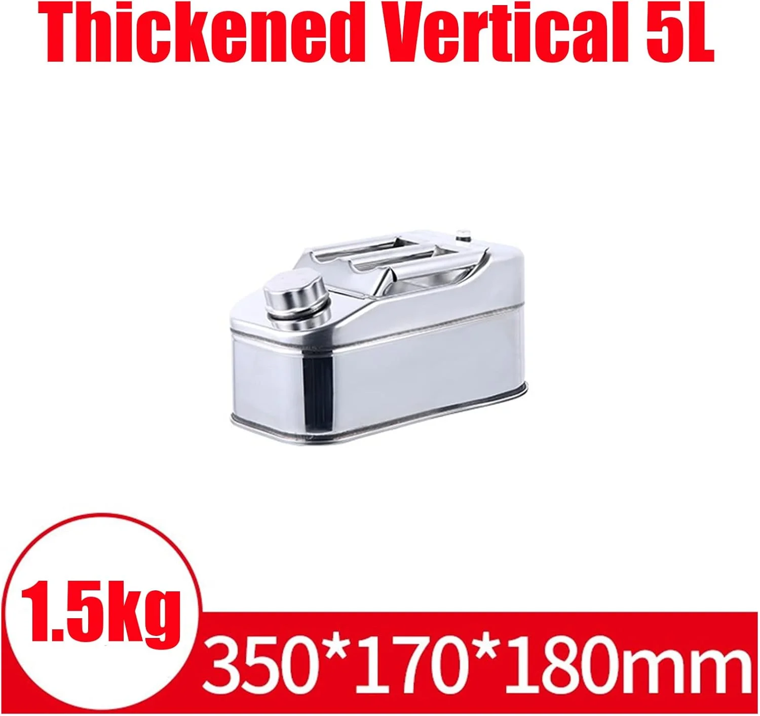 ظرف بنزین و گازوئیل اضطراری - فولاد ضد زنگ 304، ظرف فلزی 5/10/15/20 لیتری برای ذخیره بنزین