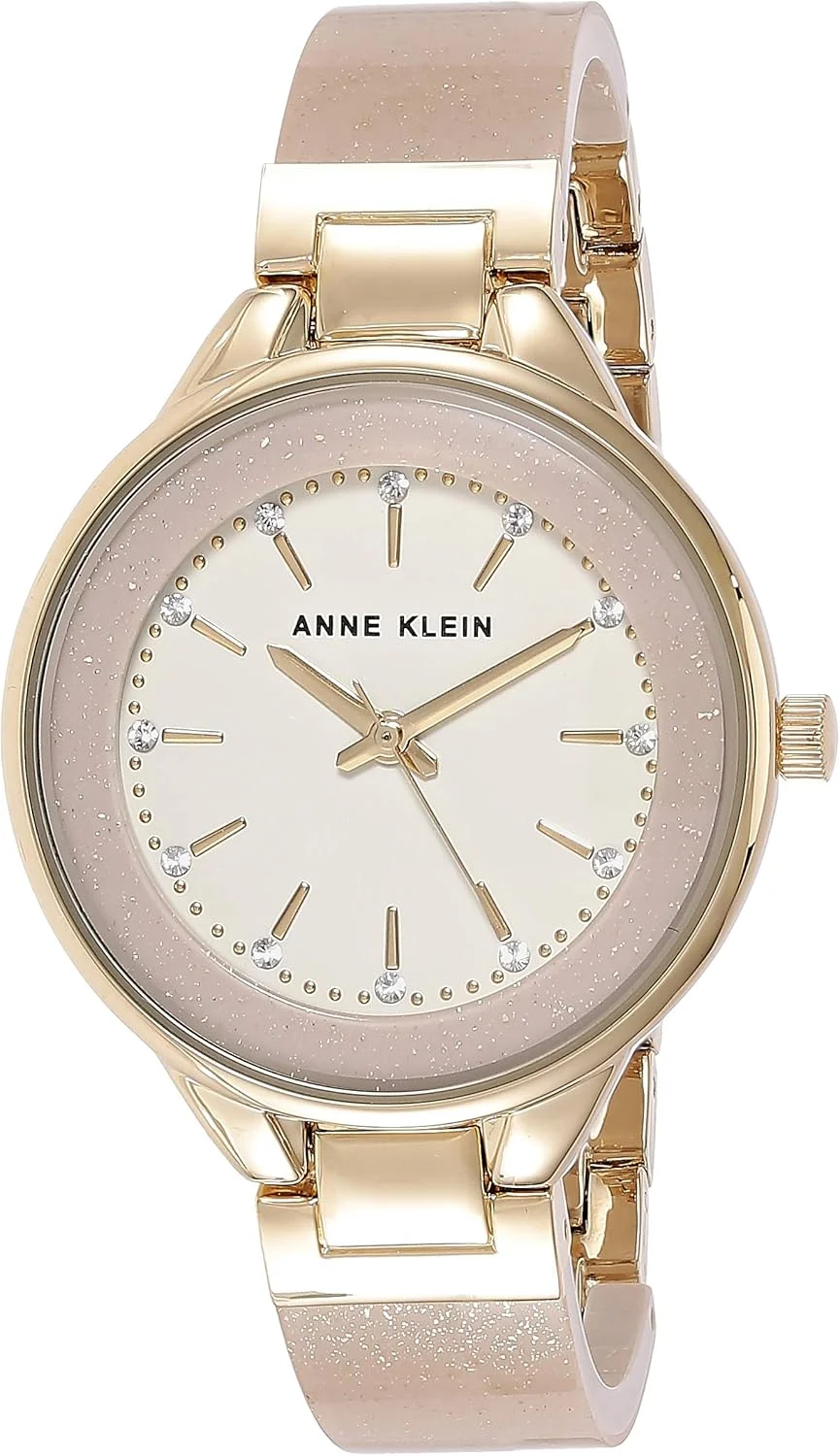 ساعت النگویی زنانه آنه کلاین مدل AK/1408CRCR با نگین های کریستالی ممتاز، رنگ کرم