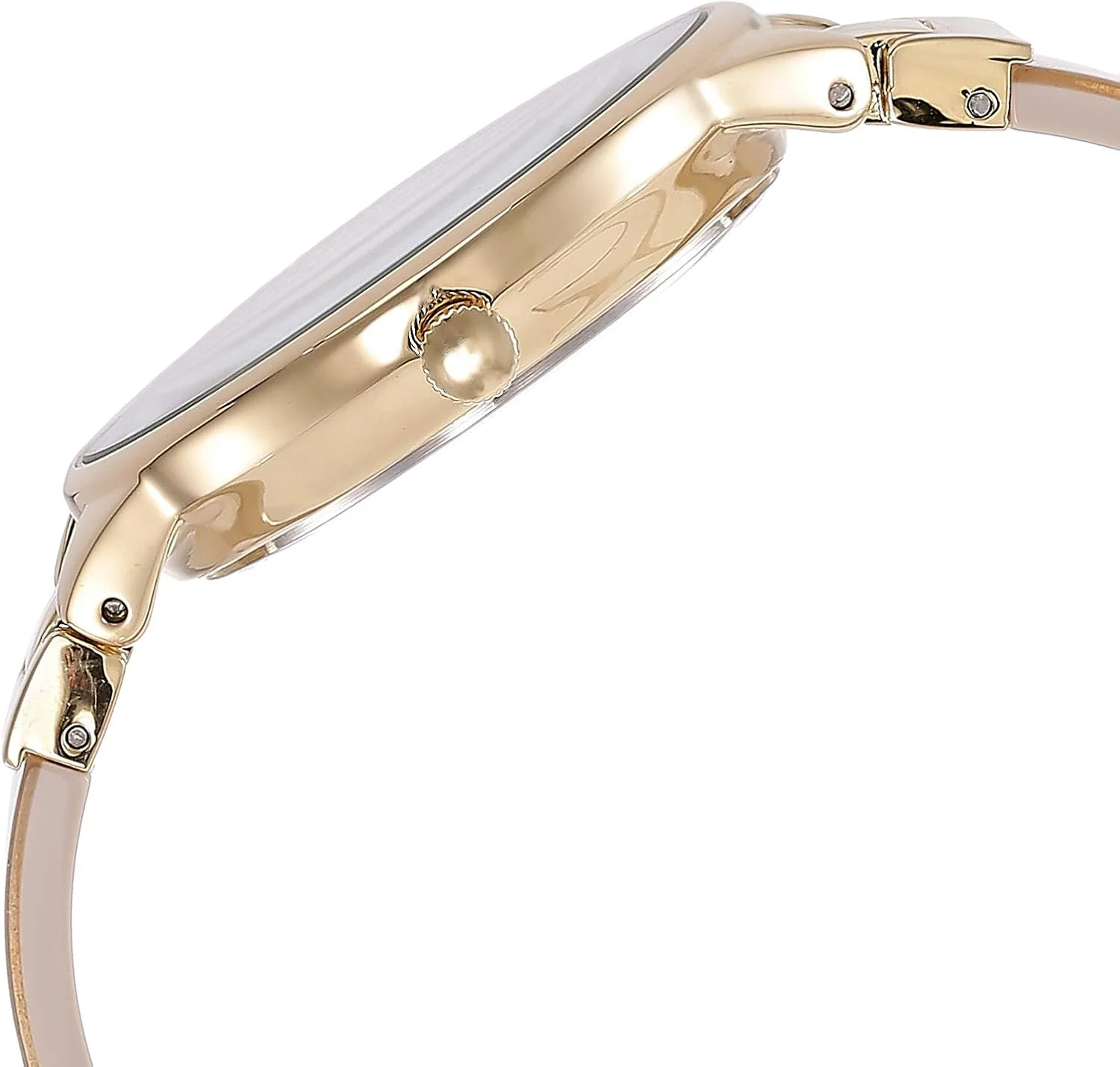 ساعت النگویی زنانه آنه کلاین مدل AK/1408CRCR با نگین های کریستالی ممتاز، رنگ کرم ساعت النگویی زنانه آنه کلاین مدل AK/1408CRCR با نگین های کریستالی ممتاز، رنگ کرم