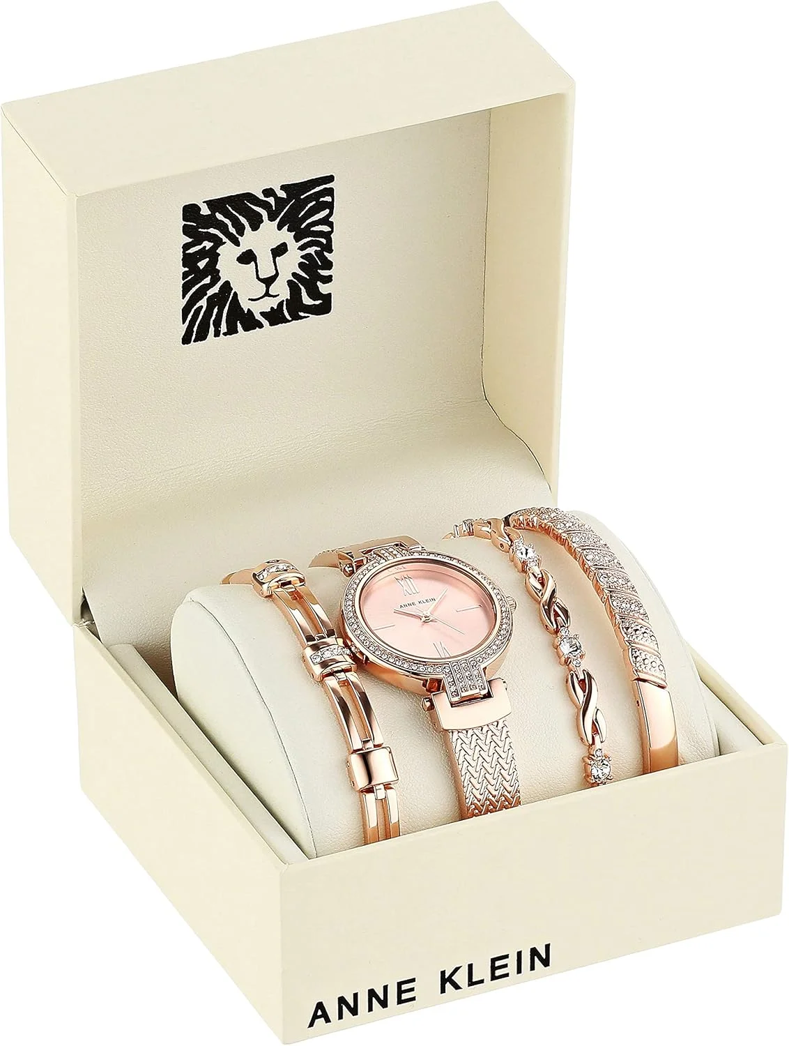 ست ساعت و دستبند زنانه آنه کلاین با کریستال های ممتاز مدل AK/3584 ست ساعت و دستبند زنانه آنه کلاین با کریستال های ممتاز مدل AK/3584