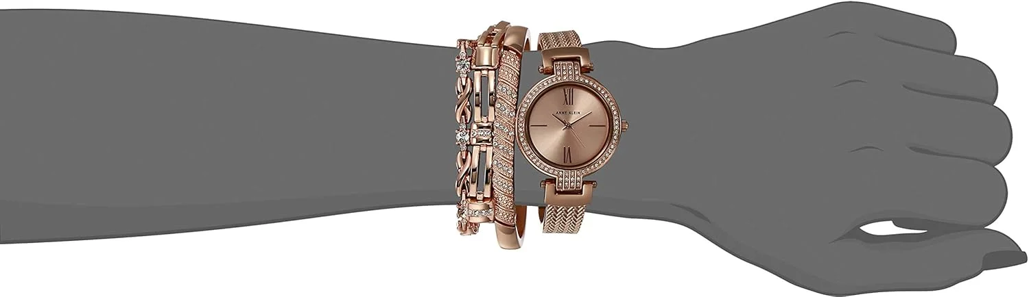 ست ساعت و دستبند زنانه آنه کلاین با کریستال های ممتاز مدل AK/3584 ست ساعت و دستبند زنانه آنه کلاین با کریستال های ممتاز مدل AK/3584