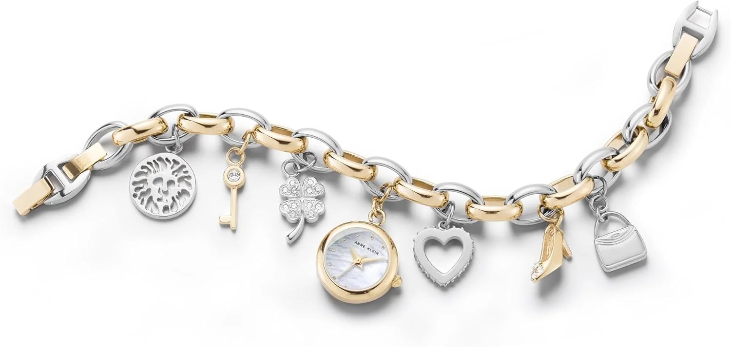 ساعت مچی زنانه آنه کلاین با دستبند آویز نگین دار