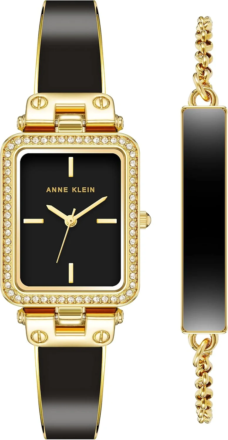 ساعت مچی عقربه ای زنانه Anne Klein مدل AK3898BKST با صفحه نمایش آنالوگ و بند استیل ضد زنگ - مشکی