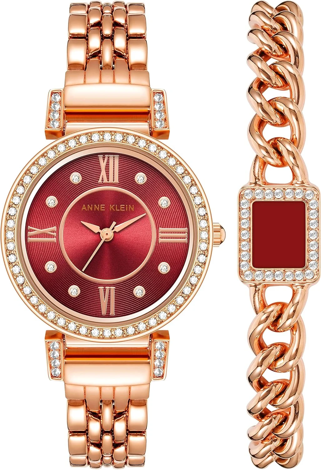 ساعت و دستبند زنانه آنه کلاین با کریستال های ممتاز، مدل AK/2928