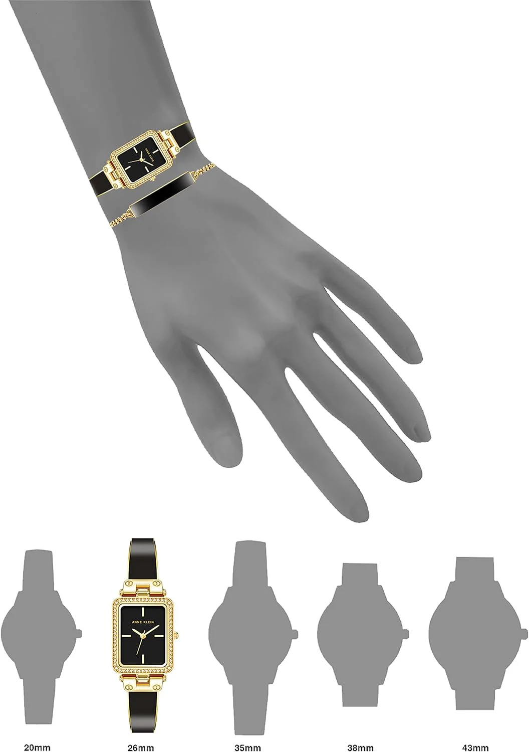 ساعت مچی عقربه ای زنانه Anne Klein مدل AK3898BKST با صفحه نمایش آنالوگ و بند استیل ضد زنگ - مشکی