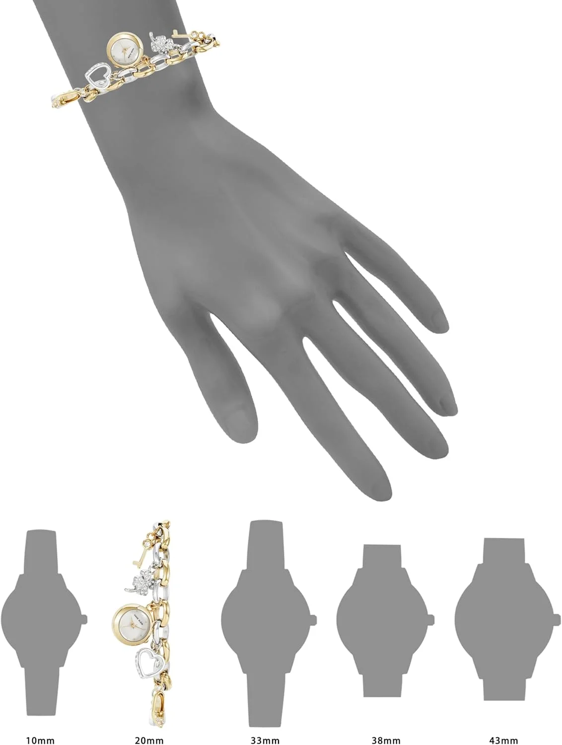 ساعت مچی زنانه آنه کلاین با دستبند آویز نگین دار