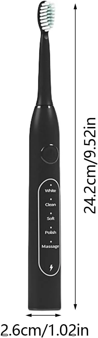 مسواک برقی بزرگسال | مسواک ضد آب برقی قابل شارژ | ابزار تمیز کننده دهان قابل حمل با ارتعاشات فرکانس بالا برای شب و روز، خانه، مسافرت و کمپینگ مسواک برقی بزرگسال | مسواک ضد آب برقی قابل شارژ | ابزار تمیز کننده دهان قابل حمل با ارتعاشات فرکانس بالا برای شب و روز، خانه، مسافرت و کمپینگ
