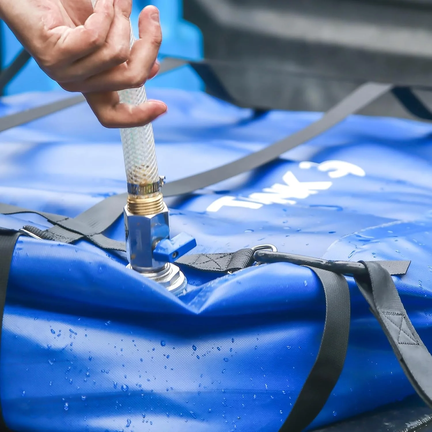 مخزن آب TPU، مخزن آب شیرین قابل حمل 132 لیتری مناسب RV، ظرف تاشو و انعطاف پذیر بدون BPA با گرید غذایی برای نوشیدن، کمپینگ، آبیاری و مواقع اضطراری - طوفان، خشکسالی، آتش سوزی (اتصال 3/4 اینچی GHT)