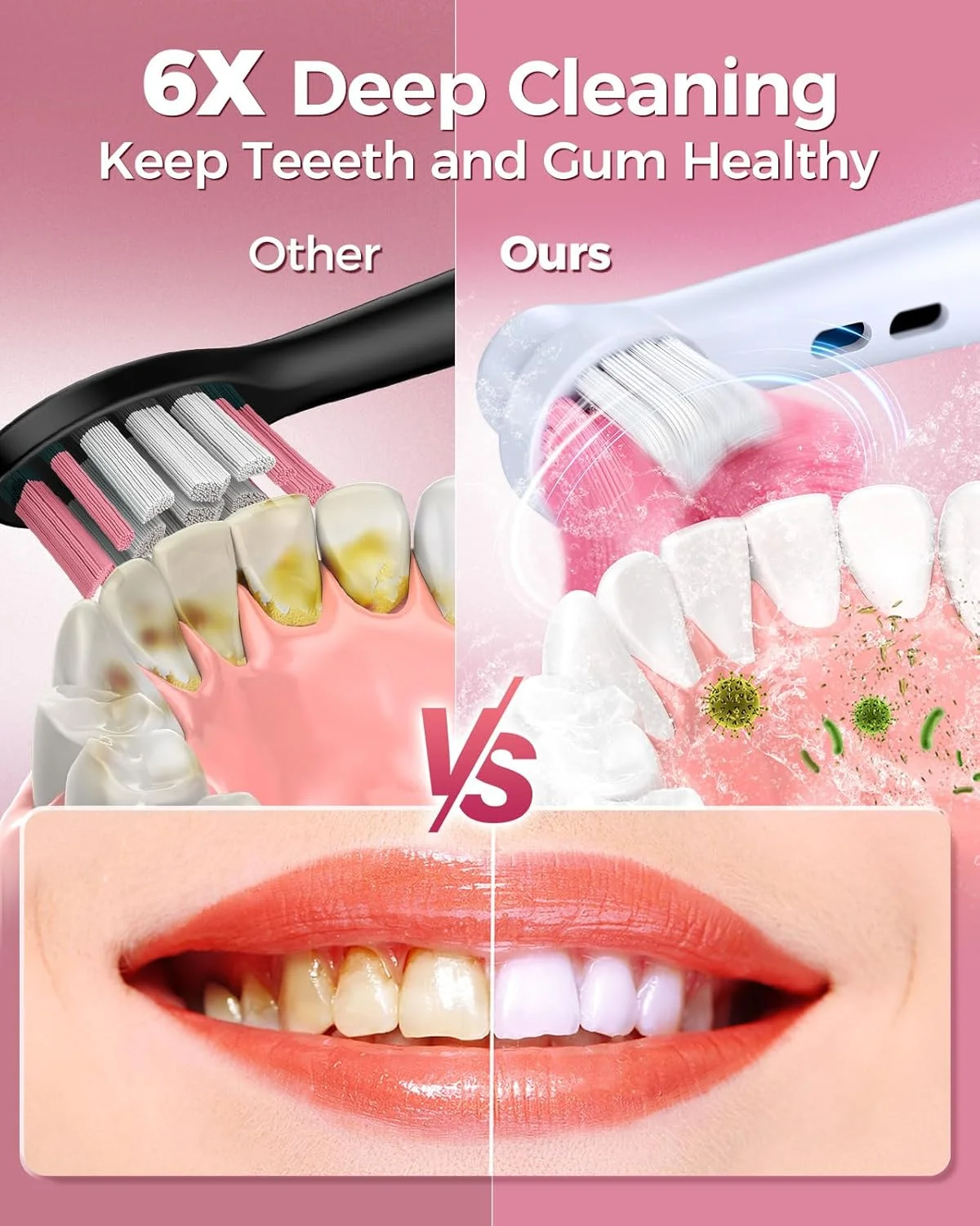 مسواک برقی چرخشی TEETHEORY برای بزرگسالان با 8 سری (2 نوع)، مسواک برقی 4 حالته با قابلیت تمیز کردن عمیق، با قابلیت شارژ و تایمر هوشمند 2 دقیقه ای، قابلیت شارژ تا 25 روز مسواک برقی چرخشی TEETHEORY برای بزرگسالان با 8 سری (2 نوع)، مسواک برقی 4 حالته با قابلیت تمیز کردن عمیق، با قابلیت شارژ و تایمر هوشمند 2 دقیقه ای، قابلیت شارژ تا 25 روز