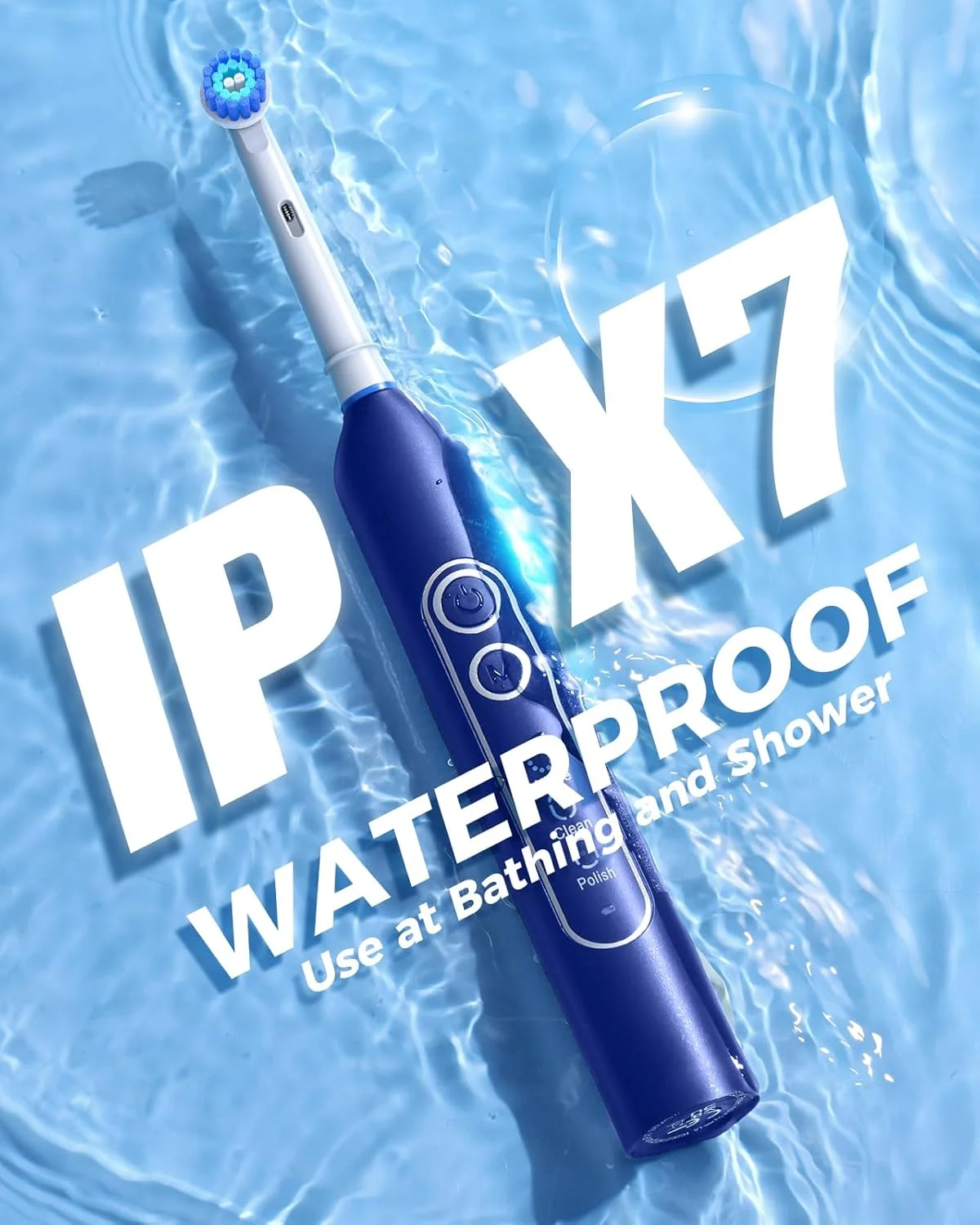 مسواک برقی چرخشی TEETHEORY برای بزرگسالان با 8 سری مسواک، مسواک برقی قابل شارژ با قابلیت پاکسازی عمیق، دارای 4 حالت و تایمر هوشمند 2 دقیقه ای، با ماندگاری 30 روزه و ضد آب IPX7 - آبی مسواک برقی چرخشی TEETHEORY برای بزرگسالان با 8 سری مسواک، مسواک برقی قابل شارژ با قابلیت پاکسازی عمیق، دارای 4 حالت و تایمر هوشمند 2 دقیقه ای، با ماندگاری 30 روزه و ضد آب IPX7 - آبی