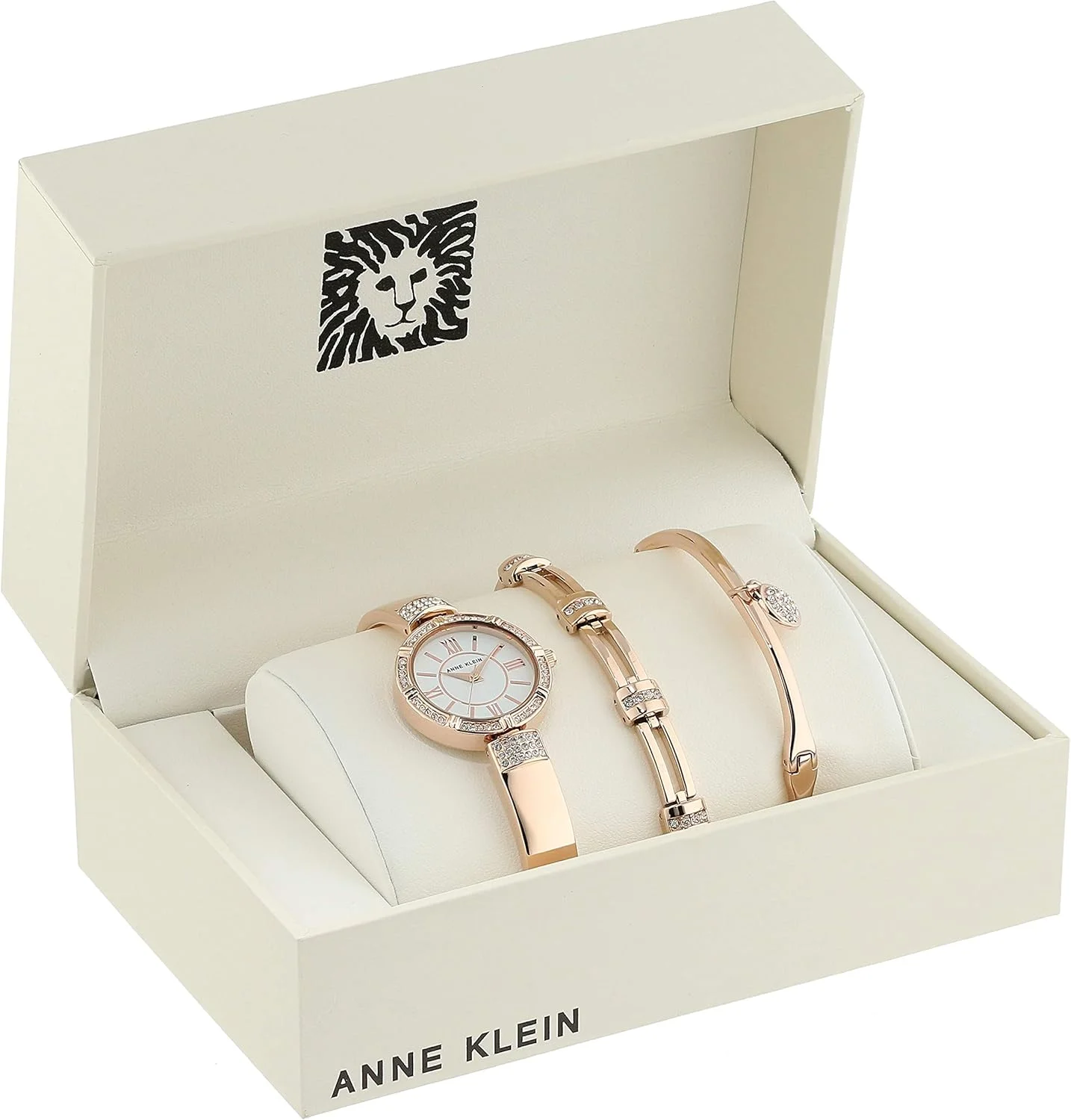 Anne Klein Women's Premium Crystal Accented Watch and Bracelet Set