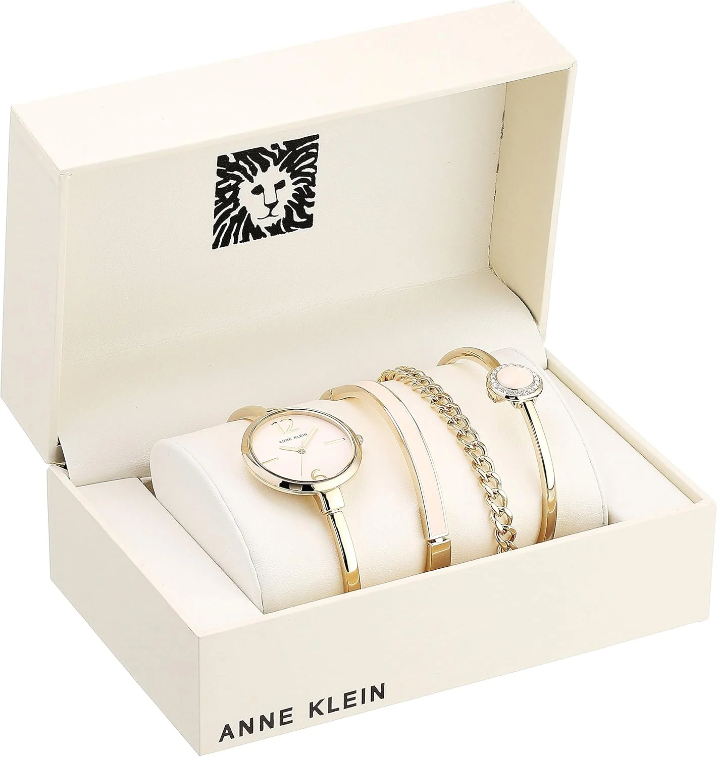ساعت النگویی زنانه Anne Klein به همراه ست دستبند نگین دار