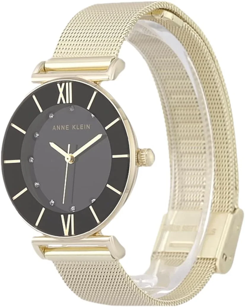 ساعت مچی زنانه آنه کلاین با بند توری و نگین های درخشان