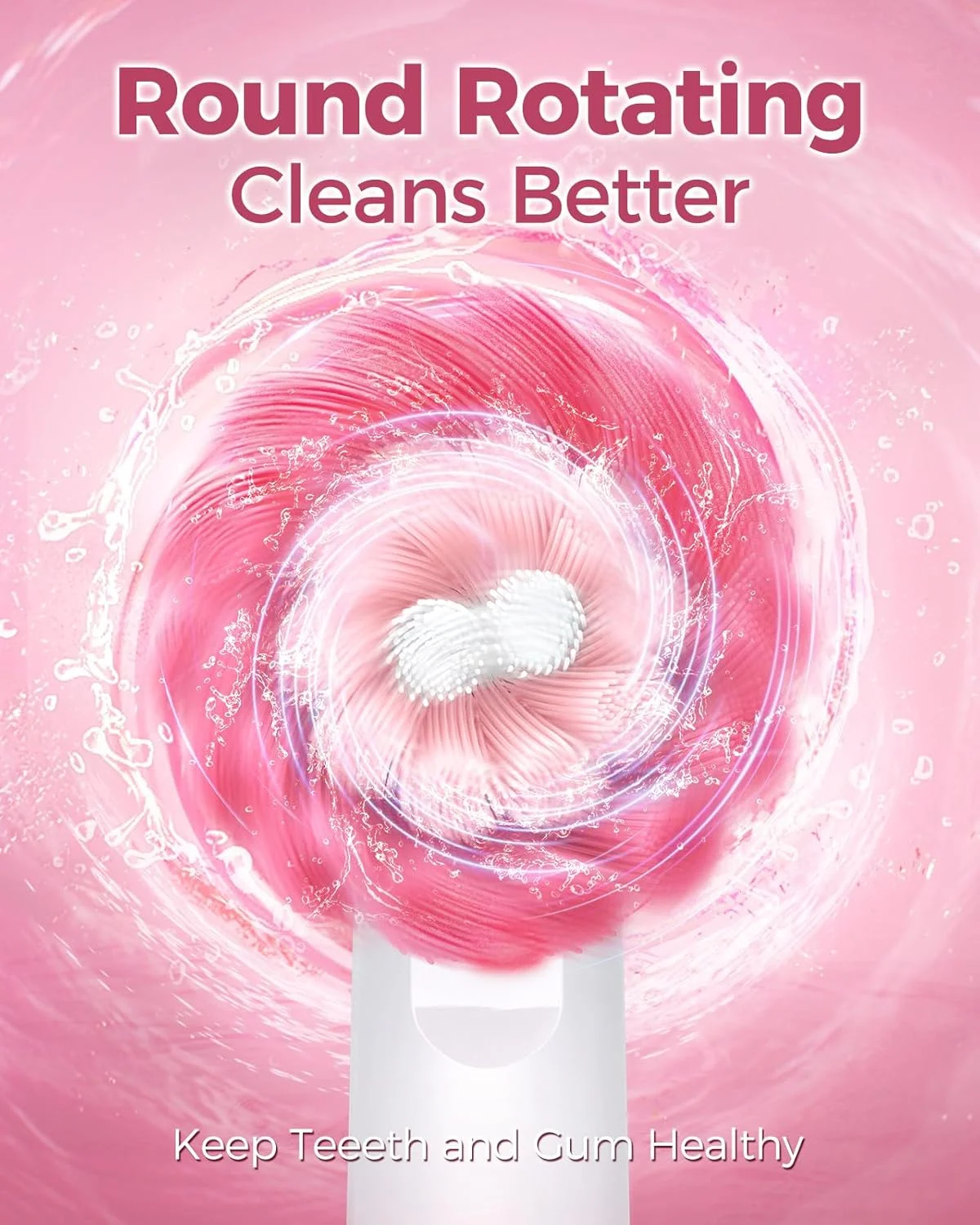 مسواک برقی چرخشی TEETHEORY برای بزرگسالان با 8 سری مسواک، مسواک برقی قابل شارژ با قابلیت پاکسازی عمیق، دارای 4 حالت و تایمر هوشمند 2 دقیقه ای، با عمر باتری 30 روزه و ضد آب IPX7 - صورتی مسواک برقی چرخشی TEETHEORY برای بزرگسالان با 8 سری مسواک، مسواک برقی قابل شارژ با قابلیت پاکسازی عمیق، دارای 4 حالت و تایمر هوشمند 2 دقیقه ای، با عمر باتری 30 روزه و ضد آب IPX7 - صورتی