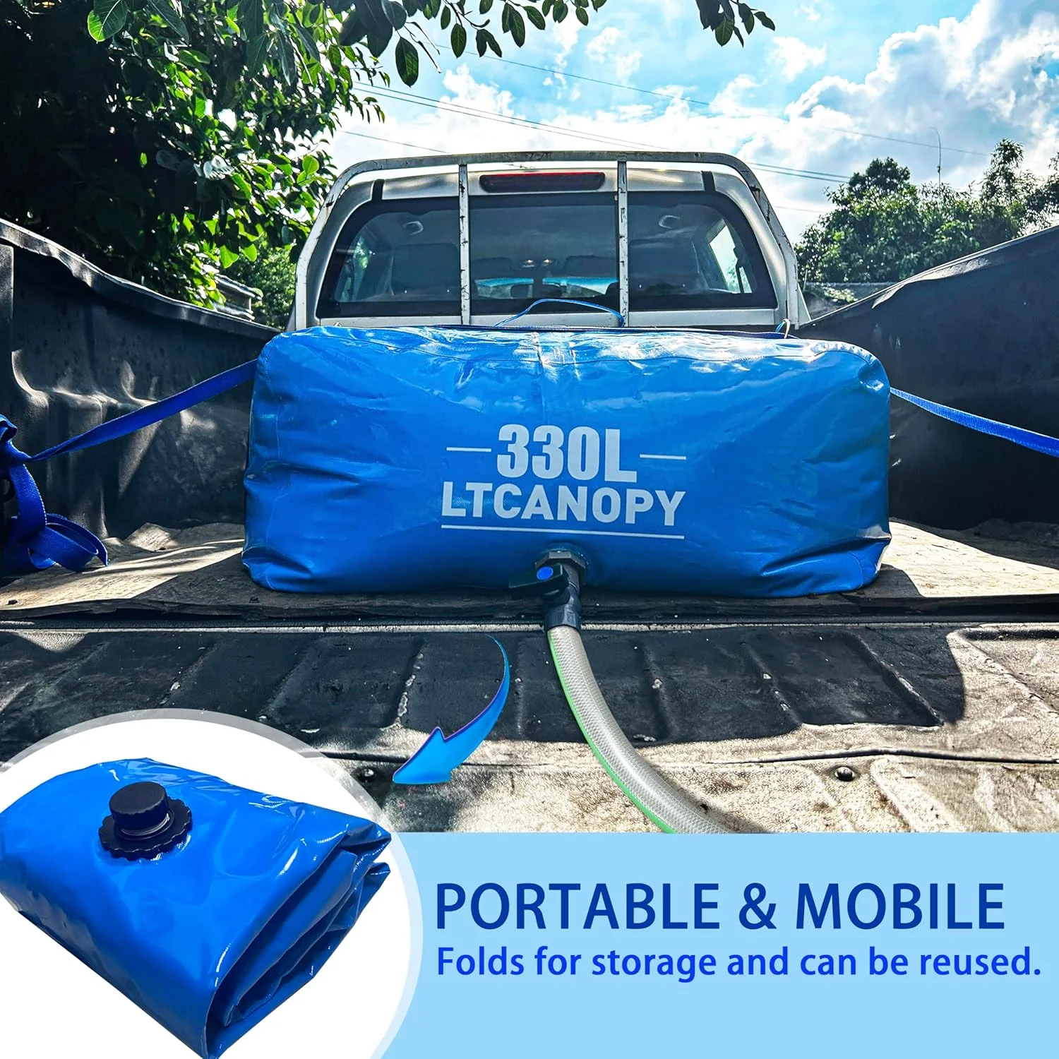 مخزن آب تاشو LTCANOPY، مخزن تاشو آب با ظرفیت بزرگ، کیسه آب نرم مقاوم در برابر خشکی، مناسب برای کشاورزی و آتش نشانی