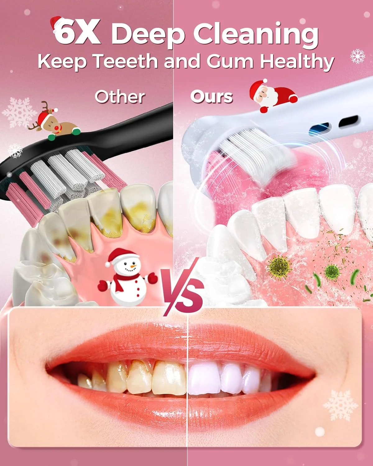 مسواک برقی چرخشی بزرگسالان TEETHEORY با 8 سری (2 نوع)، مسواک برقی با 4 حالت تمیز کنندگی عمیق، قدرت قابل شارژ و تایمر هوشمند 2 دقیقه ای - صورتی مسواک برقی چرخشی بزرگسالان TEETHEORY با 8 سری (2 نوع)، مسواک برقی با 4 حالت تمیز کنندگی عمیق، قدرت قابل شارژ و تایمر هوشمند 2 دقیقه ای - صورتی